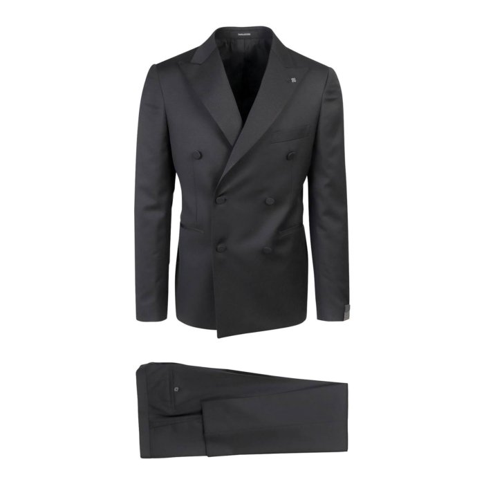 【送料無料・関税込】 タリアトーレ TAGLIATORE Virgin wool tuxedo with removable brooch メンズ ウェア ジャケット & コート スーツ・ジャケット Black 54 男性 SFBR10A01060001N5012