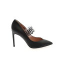 モスキーノ MOSCHINO Branded strap pumps in black MA1014AC0CMF0000 Women パンプス・ハイヒール Black 41 38 【送料無料・関税込】