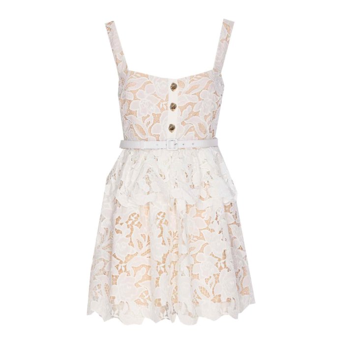 セルフ・ポートレイト self-portrait White Lace Mini Dress 113SWHITE Women ワンピース・ドレス・オールインワン White 12 【送料無料・関税込】
