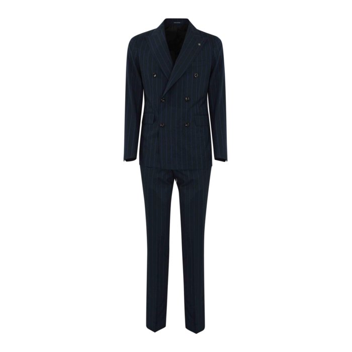 タリアトーレ TAGLIATORE Striped Double-Breasted Suit In Wool And Silk 2SVS20B115201011254 Men スーツ・ジャケット Blue 46 50 52 【送料無料・関税込】