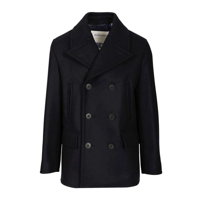 【楽天ブラックフライデー最大80%OFF+P2倍~】Burberry バーバリー メンズ コート 8115005A1222 Pea coat Blue 40 42 44 46 48 50 52 54 56 58 60 62 64 【送料無料・関税込】