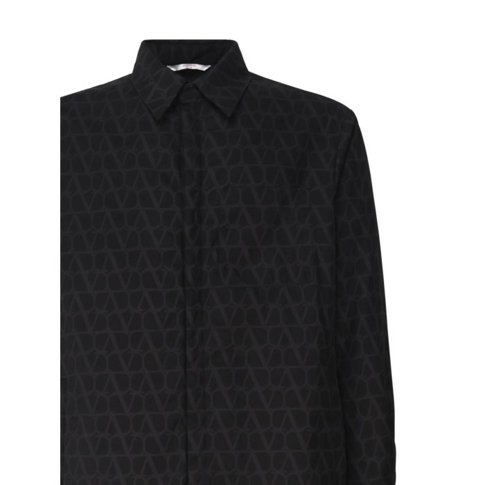 Valentino Garavani ヴァレンティノ メンズ シャツ・ブラウス 3V3CIA969G3MXM Logo Shirt Black 46 48 【送料無料・関税込】