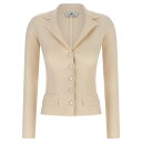 エリザベッタ フランキ Elisabetta Franchi Fabric-stitch wool blazer MK16S56E2DZ9 Women スーツ・ジャケット White IT38 IT40 IT42 【送料無料・関税込】