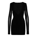 サンローラン Saint Laurent Dress in black cupro blend 732870Y5G891000 Women ワンピース・ドレス・...