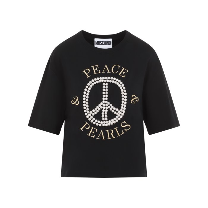 MOSCHINO モスキーノ レディース Tシャツ・カットソー 242D070854423555 3555 BLACK M S XS 【送料無料・関税込】