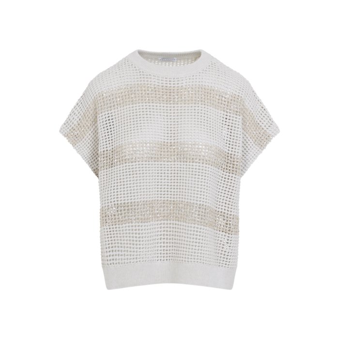 乐天商城 - Brunello Cucinelli ブルネロ・クチネリ レディース ニット・セーター・カーディガン M58772820CLH85 Two-tone knit top Stripped S M L XS 【送料無料・関税込】