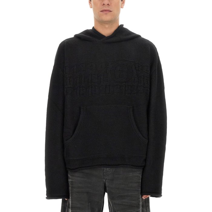MM6 Maison Margiela エムエムシックス メンズ ニット・セーター・カーディガン S52GP0150S18286900J JERSEY WITH LOGO BLACK M XL L S 【送料無料・関税込】