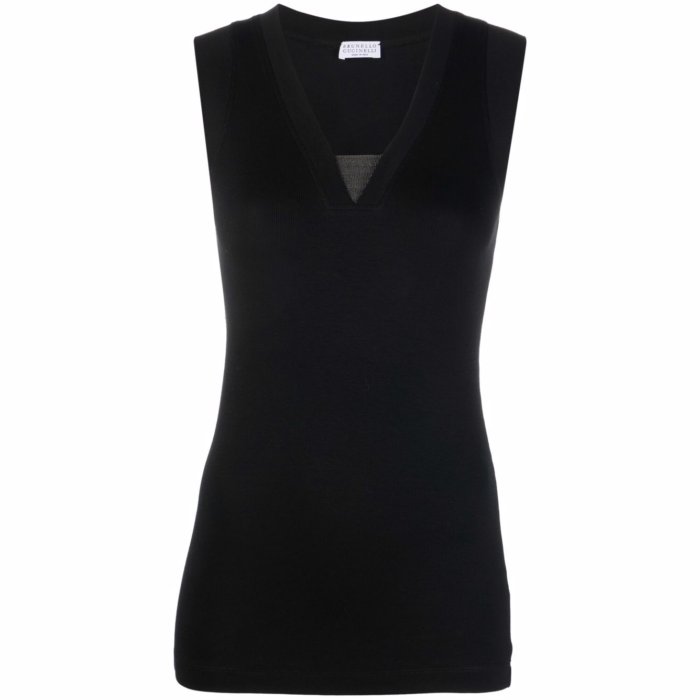 【楽天スーパーセール 最大80%OFF+P2倍~】Brunello Cucinelli ブルネロ・クチネリ レディース タンクトップ・キャミソール M0TC8EL672C101 Brunello Cucinelli Top Black Blacks and greys L S XS M 【送料無料・関税込】