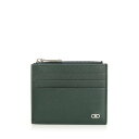 フェラガモ FERRAGAMO card holder with zip 661668785321002 Men 財布・カードケース Green IT0 【送料無料・関税込】