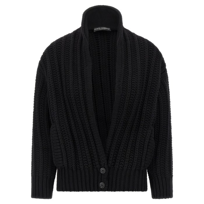 Dolce & Gabbana ドルチェガッバーナ レディース ニット・セーター・カーディガン FXVCWTJCVZ2N0000 Coarse wool cardigan Black S XS 【送料無料・関税込】