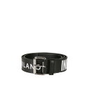 モスキーノ MOSCHINO Logo print leather belt 802280101555 Men ベルト・サスペンダー Black 56 【送料無...
