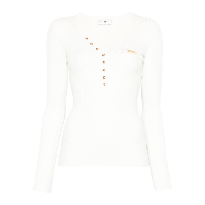 楽天Stok（ストック）【楽天ブラックフライデー最大80％OFF+P2倍~】Elisabetta Franchi エリザベッタ フランキ レディース ニット・セーター・カーディガン MK12B56E2360 Elisabetta Franchi Sweaters Ivory Light and natural 40 42 44 38 【送料無料・関税込】