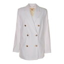 マイケル・コース MICHAEL KORS Double-breasted white crepe blazer MF3103WENX100 Women スーツ...