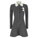 セルフ・ポートレイト self-portrait Knitted dress AW25010SAGRGREY Women ワンピース・ドレス・オールインワン G...