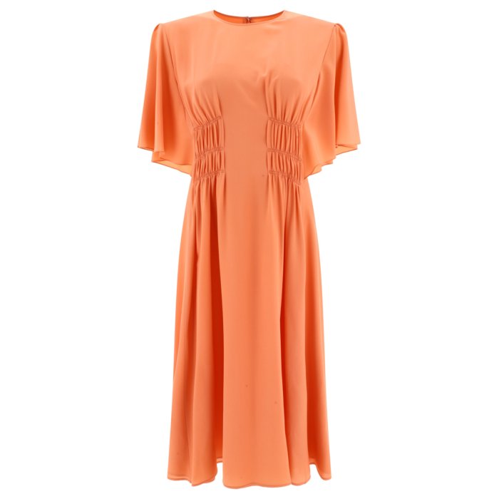 【楽天スーパーセール 最大75%OFF+P2倍】Chloe クロエ レディース ワンピース・ドレス・オールインワン C24SRO010046T7 Draped midi dress Orange 42 40 36 38 【送料無料・関税込】