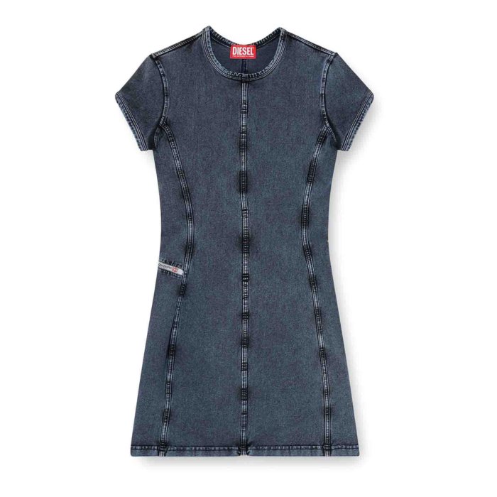 【楽天ブラックフライデー最大80%OFF+P2倍~】Diesel ディーゼル レディース ワンピース・ドレス・オールインワン A195170KIBY01A Vestito Mini D-Cupsleeves In Cotone Stretch Denim S L M XS 3XS 【送料無料・関税込】