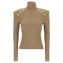 【送料無料・関税込】 バルマン Balmain RIBBED BUTTON SWEATER ウィメンズ ウェア トップス ニット・セーター・カーディガン Bei...