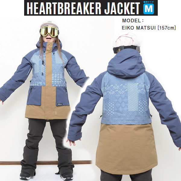 処分価格！！エアブラスター ウェア　レディース　ジャケット 18-19　HEARTBREAKER JACKET　/　NAVY JAPANACANA　グレイシャー AIR blaster ウエア　 スノーボード ウェア レディース　【C1】【s3】【s3】