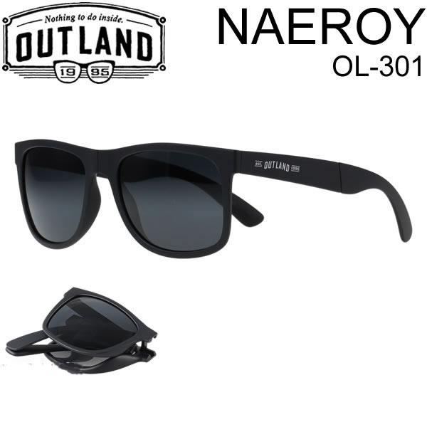 [正規品 無料ラッピング可]OUTLAND サングラス NAEROY マットブラック MBK 偏光スモーク OL-301 折り畳..