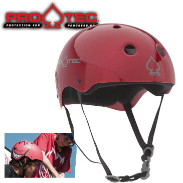 スケボー ヘルメット PROTEC HELMET CLASSIC SKATE レッドメタルフレーク (子供用)(女性用)(大人用)(スケートボード)(インライン)【C1】【s9】