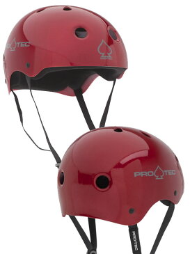 スケボー ヘルメット PROTEC HELMET CLASSIC SKATE レッドメタルフレーク (子供用)(女性用)(大人用)(スケートボード)(インライン)【C1】【s9】