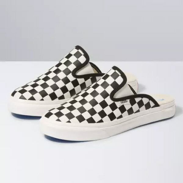 [正規品 無料ラッピング可]　バンズ スニーカー スリッポン ミュール LEATHER CHECKERBOARD MULE SF/BLACK/WHITE ヴァンズ スニーカー【C1】