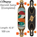 Dervish Sama【Complete】ダービッシュサマDERVISH をマイナーチェンジしたDERVISH SAMA。オールラウンドで楽しめるデッキはドロップスルー構造により低重心で安定したラインディングを可能とする。ダウンヒルライダーにも広く支持され、高速走行でも抜群の安定性を発揮します。DERVISHよりワイドなプラットフォームになったDERVISH SAMAは乗り心地の良さと優れたコントロール性能により長け、強めのコンケーブとワイドなプラットフォームが上手く組み合い、ターンへ入りやすく、スライドコントロールも効き易くなっている。ノーズとテールのキックをさりげなく加え、フリースタイルのトリックでも足をしっかりロックし、ポップも効き易く、マニュアル系などキックを使ったトリックもチャレンジ出来る。デッキは左右対称の形状でねじれをセンターで吸収し推進力へ変える構造となっており、デッキ面も広くステップ系トリックも可能とし、ロングスケートを始める初心者から上級者までオススメできるモデルとなっている【Specs】Length: 42.8/109 cmWidth: 9/22.9 cm【FLEX】Flex 1: 75-114kg/Flex 2: 45-84kg トラック：パリスV3 180mm ウィール：75MM　InHeat 80aベアリング：ABEC7こちらの商品は性質上、デッキ1つ1つの色合い色ムラが異なりますためお写真のイメージと異なる場合がございます。また商品本体の少々傷等やプリントずれなど滑走に問題無いものは不良として対応出来ません事をご理解下さい。BRAND:LOADED BOARDS2002年にフラッグシップモデルVANGUARDを発売し,今や全米で絶大な人気を誇るロングスケートブランド。デッキにバンブーを使用したしなやかで独特なFLEXを展開。妥協を許さない高品質なものを作り続け,常に新しいアイディアと完成された製品はきっとあなたを満足させます。彼らはロングボードのみならずスケートボード, スノーボードそしてサーフィンをこよなく愛し,これらのボードスポーツが広まり,それぞれが成功を収めることを心から願っています。ローデッド,スケボー,loaded boardsロングスケートボード,ロンスケ,おすすめ,通販,ポンピング,初心者,トラック,トリック,デッキ,スケートボード,コンプリート