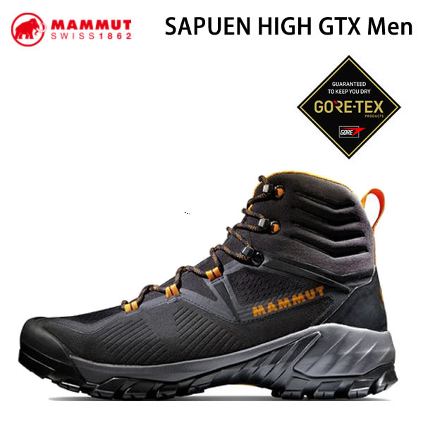 マムート シューズ サプエン ゴアテックス 防水 MAMMUT GORE TEX SAPUEN HIGH GTX Men BLACK-dark Radiant 3030-04241日本正規品【s0】