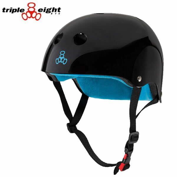 トリプルエイト ヘルメット TRIPLE EIGHT THE CERTIFIED SWEATSAVER BLACK GLOSSY TRIPLE8 888 子供～大人まで スケボー,自転車,インライン