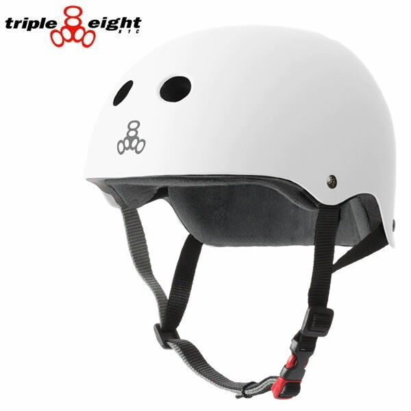 トリプルエイト ヘルメット TRIPLE EIGHT THE CERTIFIED SWEATSAVER WHITE RUBBER 子供～大人まで スケボー 自転車 インライン【C1】【s1-2】