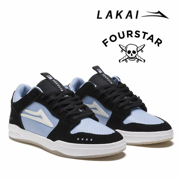 ラカイ スニーカー LAKAI FOURSTAR TELFORD LOW LIGHT (テルフォード) BLUE-BLACK SUEDE カップソール　スケボー シューズ スケシュー【s7】