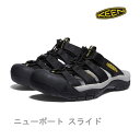 KEEN サンダル メンズ ニューポート スライド Black/KEEN Yellow キーン NEWPORT SLIDE 日本正規品【C1】【s6】