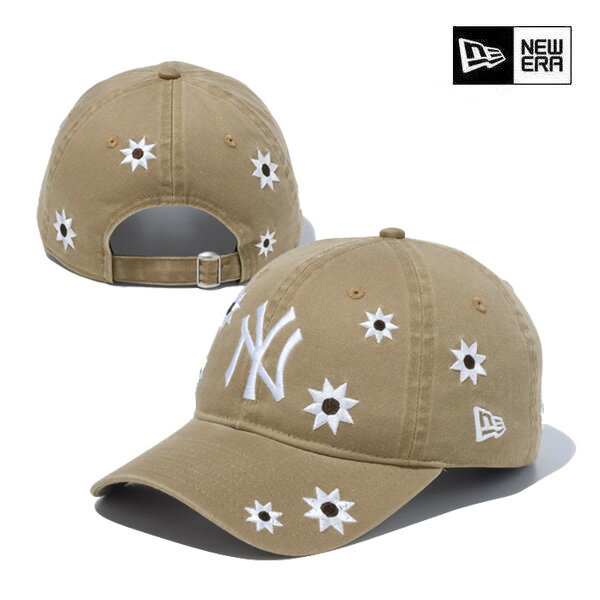 ニューエラ キャップ 9TWENTY MLB Flower Embroidery ヤンキース ブリティッシュカーキ (13751075) NEWERA 正規品 帽子【s3】