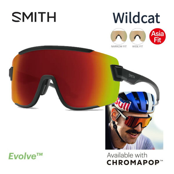 スミス サングラス smith wildcat Matte Black（CP Red Mirror）クロマポップレンズ アジアフィット SMITH 日本正規品【C1】【s1-2】