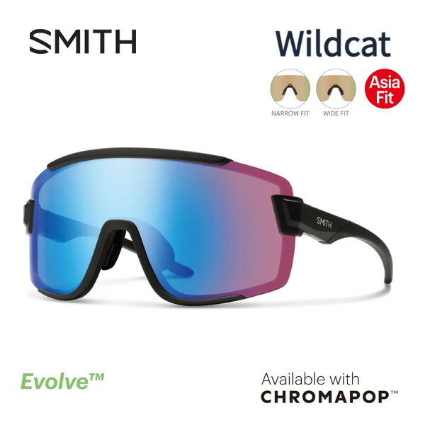 スミス サングラス smith wildcat Matte Black (CP Low Light Rose Blue Mirror)クロマポップレンズ アジアフィット SMITH 日本正規品【C1】【s1-2】