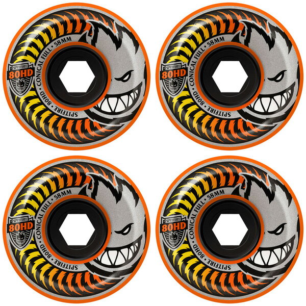 【5/15まで★3000円以上で300円OFFクーポン】スケボー ソフトウィール SPITFIRE 80HD FADE ORANGE CONICAL FULL スピットファイア スケートボードウィール ソフトウィール【C1】【K1】【s1】 2