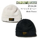 【マラソン★3000円以上で300円OFFクーポン】ニューエラ ニット帽 ベーシック ビーニー Mink Fleece ウーブンパッチ ( 2カラー展開) NE...