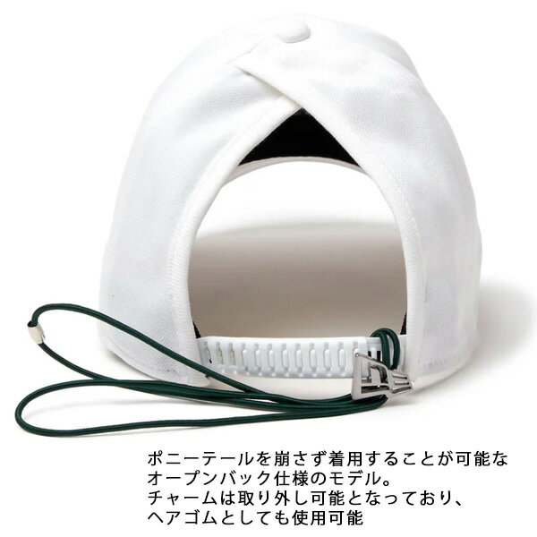 【27日9:59まで★3000円以上で300円OFFクーポン】ニューエラ ゴルフ キャップ Womens 9FORTY ロングバイザー Open Back ホワイト (14391228 ) ポニーテール　後ろ髪　ニューエラ ゴルフ レディース NEWERA 日本正規品【C1】【s1】