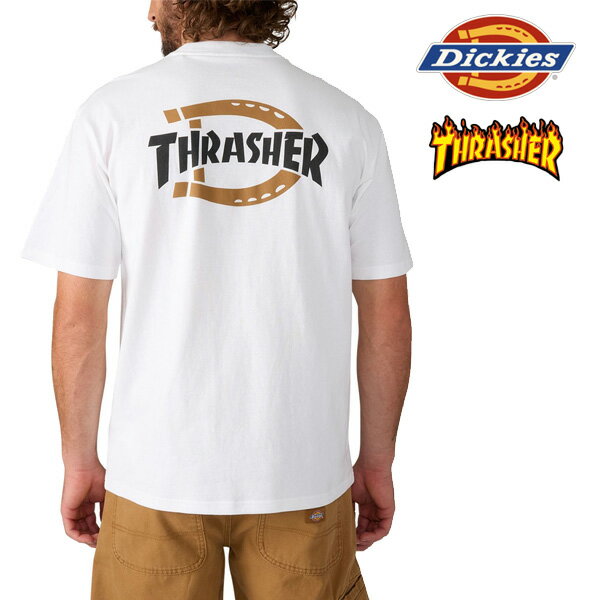 ディッキーズ×スラッシャー コラボ コットン Tシャツ / ホワイト DICKIES x THRASHER【s4】