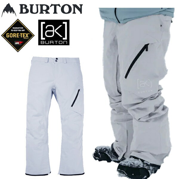 通常、ご注文の翌日発送します。10時までのご注文で当日発送！(水曜定休・正月,お盆,GW,予約品は除く) スノーボードウェア・ウエアバートン ウェア 24-25 2025モデル。 [ak]のアドバンテージにステップアップ。100日以上ライディングする人にはGORE-TEXがマスト。 ●立体裁断フィット:パフォーマンス重視の立体裁断フィットは、ライディングやハイクにおける動きを妨げないカットラインやパターンを採用。機能性を第一に考えたデザインとスタイルを持つ[ak]に、さらなる動作性をもたらします。 誰だって、GORE-TEX以上のものはないことを知っています。[ak] GORE-TEX Cyclic Pantでは最高峰の素材とバックカントリーに必要なフィット＆機能が融合し、誰もが満足できる仕上がりになっています。GUARANTEED TO KEEP YOU DRYに偽りはなく、ライダーをドライに保つことはもちろん、激しいライディングを想定して作られているのでとても軽量。また、ベントのおかげで、真冬のミッションから氷河を求めてハイクする夏のミッションまでを快適に行うことができるのです。 ・GORE-TEX 2レイヤーの70Dナイロンプレーンウーブン素材 ・Living Lining搭載エンボスタフタライナー、スモールホールメッシュのライナー・全ての縫い目にGORE-SEAMテープ加工・ジップハンドウォーマーポケットとバックのジップポケット YKK耐水マットジップ。動作性を高めるクロッチガセット。メッシュベンチレーション。カフエレベーターAnti-Scuffカフ。 耐水圧：-mm 透湿性：-g バートン ウェアスノーボードウェア・ウエアスノーボード　ストンプ　STOMP