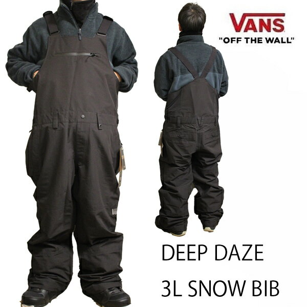 バンズ VANS スノーボードウェア　メンズ　ビブパンツ 25-26　DEEP DAZE 3L SNOW BIB -pants / BLACK レギュラー (2025-2026)　vans ウエア　 スノーボード ウェア 【C1】【s4】