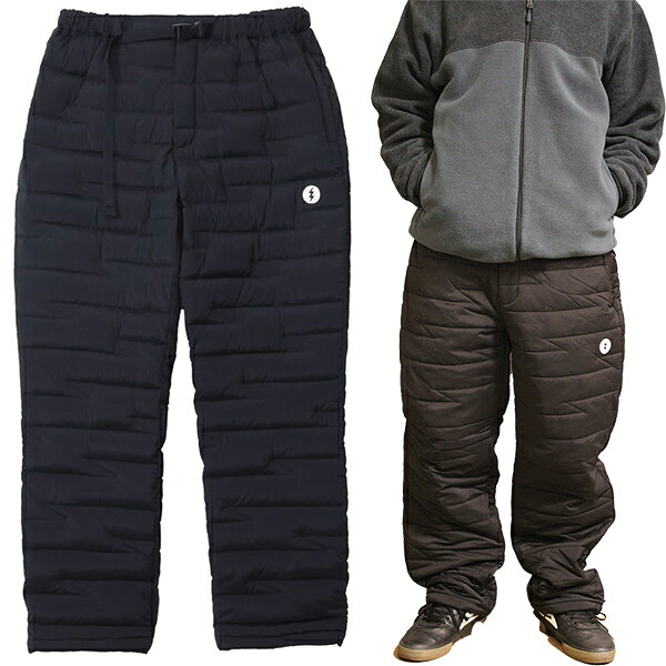 スノーボードSTOMPのELECTRIC エレクトリック 防水生地 QUILTING PUFF PANTS / BLACK (E25FP01) 綿入り キルティング パフ パンツ アパレル　スノーボード フィッシング ゴルフ アウトドア　ウェア【s7】｜アングル2