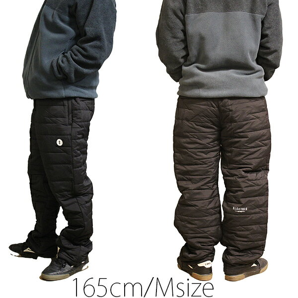 スノーボードSTOMPのELECTRIC エレクトリック 防水生地 QUILTING PUFF PANTS / BLACK (E25FP01) 綿入り キルティング パフ パンツ アパレル　スノーボード フィッシング ゴルフ アウトドア　ウェア【s7】｜アングル3
