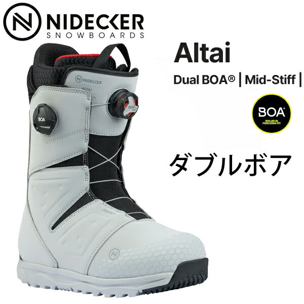 【16日1:59まで★3000円以上で300円OFFクーポン】ナイデッカー スノーボードブーツ NIDECKER ALTAI アルタイ GRAY ダブルボア（24-25 2025）スノーボード ブーツ SNOWBOARD BOOTS【C1】【s7】