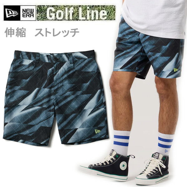 樂天商城 - 【6/10まで★3000円以上で300円OFFクーポン】ニューエラ ゴルフ ショートパンツ カットグラス ブラック ( 14859954 ) 日本正規品 newera ゴルフウェア【s1】