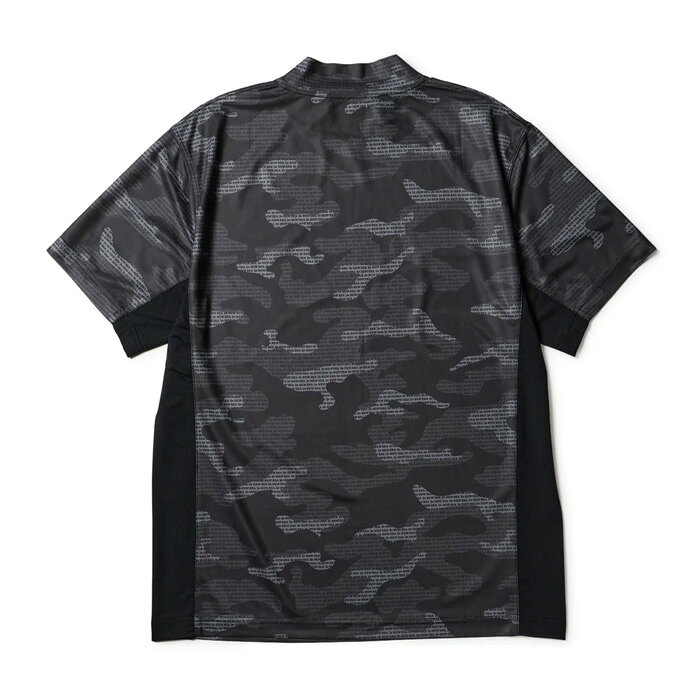 【7/25まで★3000円以上で300円OFFクーポン】ニューエラ ゴルフ 半袖 ミッドネック Tシャツ Camo カモ ブラック (14859927) 日本正規品 モックネック ウェア メンズNEWERA　吸汗 速乾 涼しい　【C1】【N1】【K1】【s7】