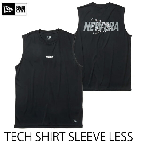 Rakuten - ニューエラ 　スリーブレス テック Tシャツ Overlap Logo ブラック NEW ERA SLEEVELESS TECH TEE (14744552) 吸汗速乾 抗菌 紫外線カット NEWERA パフォーマンスアパレル 正規品【C1】【N1】【K1】【s1】