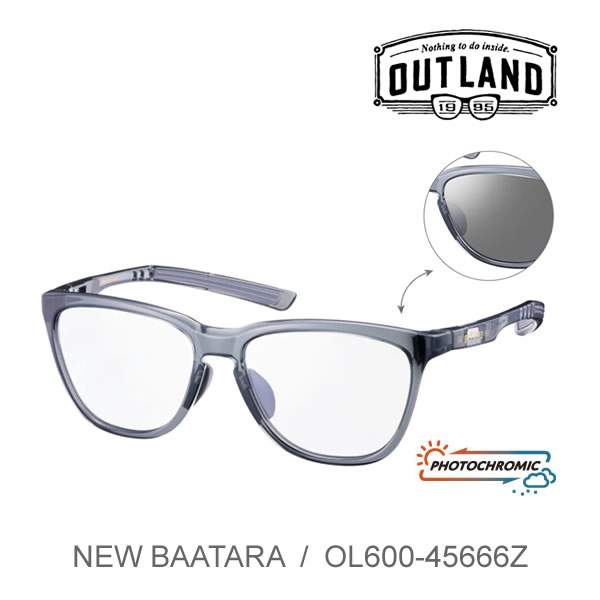 Rakuten - 【6/10まで★3000円以上で300円OFFクーポン】今だけおまけ付・OUTLAND 調光サングラス OL600-4566Z GRY / BAATARA クリアソリッドグレイ / 調光クリアtoスモーク アウトランド 山本光学 ゴルフ 釣り【C1】【K1】【s1】