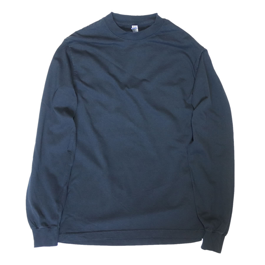 LOS ANGELES APPAREL ロサンゼルスアパレル / 無地 肉厚 6.5oz 長袖Tシャツ ロンTEE / Long Sleeve Garment Dye Crew Neck T-Shirt - NAVY/ 1807GD ロスアパ LAアパレル ネイビー 紺色【s8】