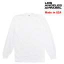 LOS ANGELES APPAREL ロサンゼルスアパレル / 無地 肉厚 6.5oz 長袖 ポケットTシャツ ロンTEE / Long Sleeve Garment Dye Pocket T-Shirt - WHITE / 1810GD 長袖Tシャツ アメアパ ロスアパ LAアパレル ホワイト 白 ポケT 